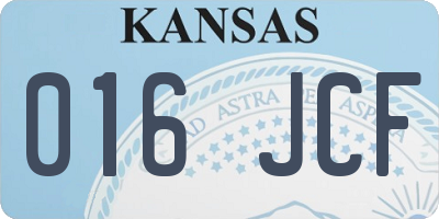 KS license plate 016JCF