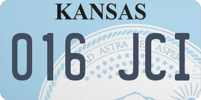 KS license plate 016JCI