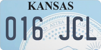 KS license plate 016JCL