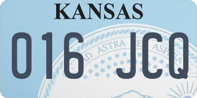KS license plate 016JCQ