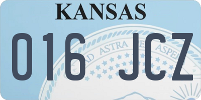 KS license plate 016JCZ