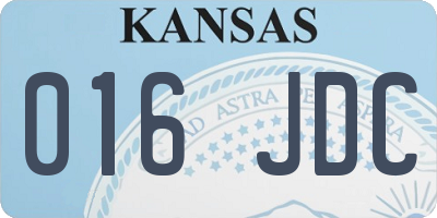 KS license plate 016JDC