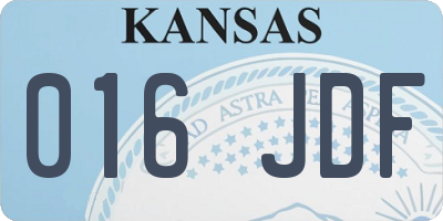 KS license plate 016JDF