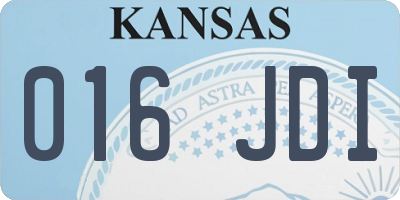 KS license plate 016JDI