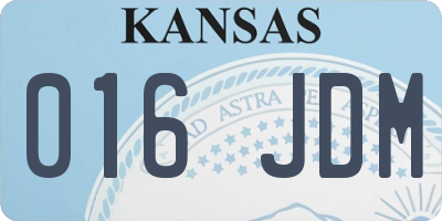 KS license plate 016JDM
