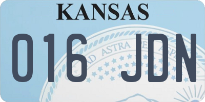 KS license plate 016JDN