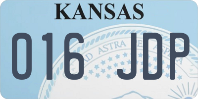 KS license plate 016JDP
