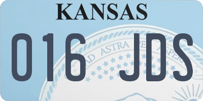 KS license plate 016JDS