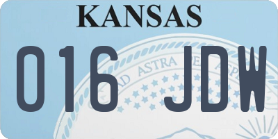 KS license plate 016JDW