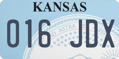 KS license plate 016JDX