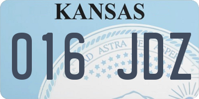 KS license plate 016JDZ