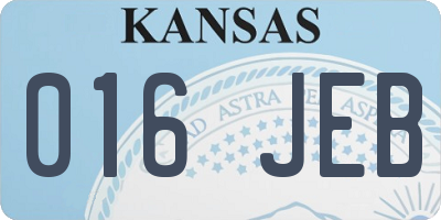 KS license plate 016JEB
