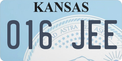 KS license plate 016JEE