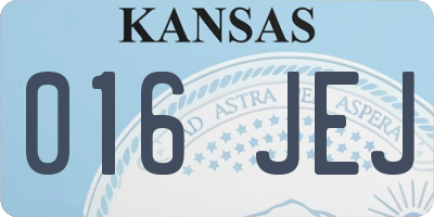 KS license plate 016JEJ