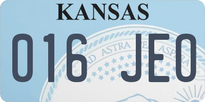 KS license plate 016JEO