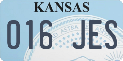 KS license plate 016JES