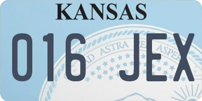KS license plate 016JEX