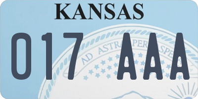 KS license plate 017AAA