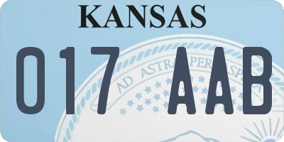 KS license plate 017AAB