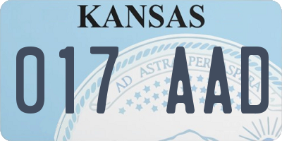 KS license plate 017AAD