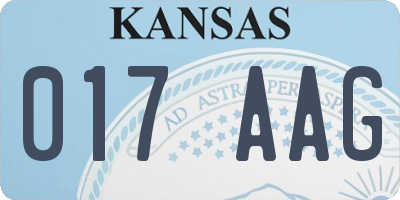 KS license plate 017AAG