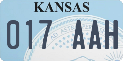 KS license plate 017AAH