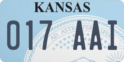 KS license plate 017AAI