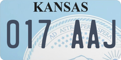 KS license plate 017AAJ