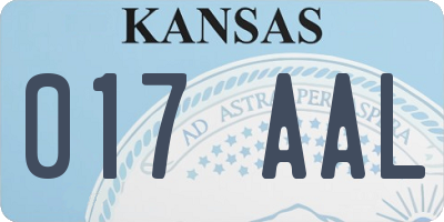 KS license plate 017AAL