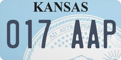 KS license plate 017AAP