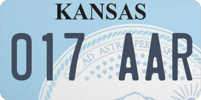 KS license plate 017AAR