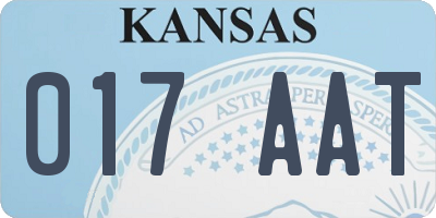 KS license plate 017AAT