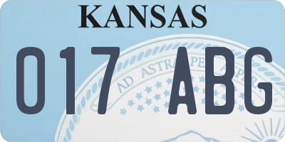 KS license plate 017ABG