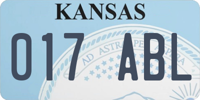 KS license plate 017ABL