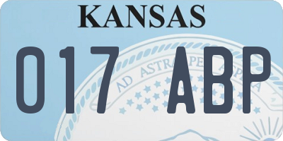 KS license plate 017ABP