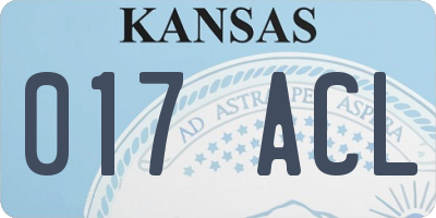 KS license plate 017ACL