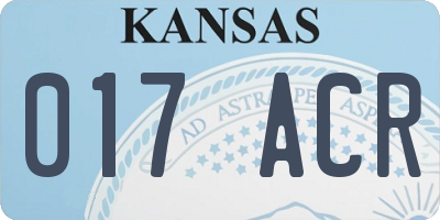 KS license plate 017ACR