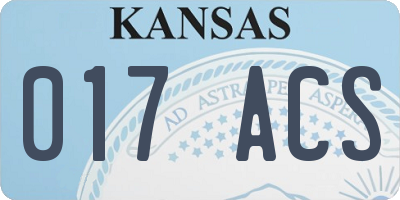 KS license plate 017ACS