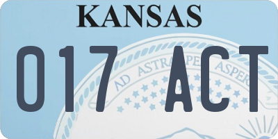 KS license plate 017ACT