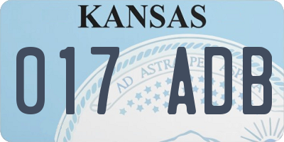 KS license plate 017ADB