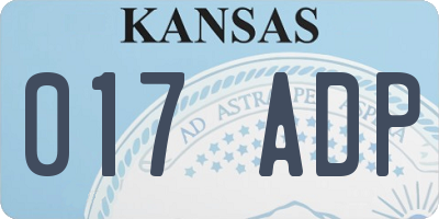 KS license plate 017ADP