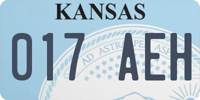 KS license plate 017AEH