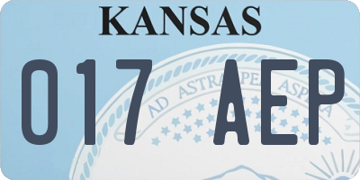 KS license plate 017AEP