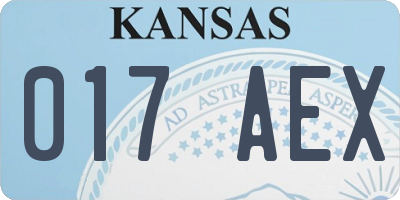 KS license plate 017AEX