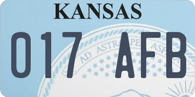 KS license plate 017AFB