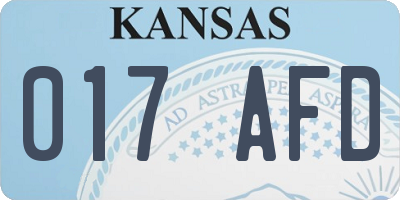 KS license plate 017AFD