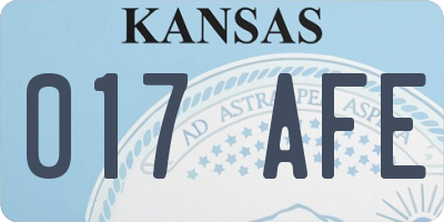 KS license plate 017AFE