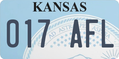 KS license plate 017AFL
