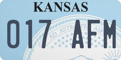 KS license plate 017AFM
