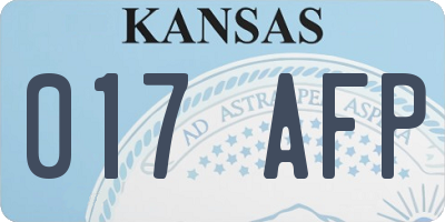 KS license plate 017AFP